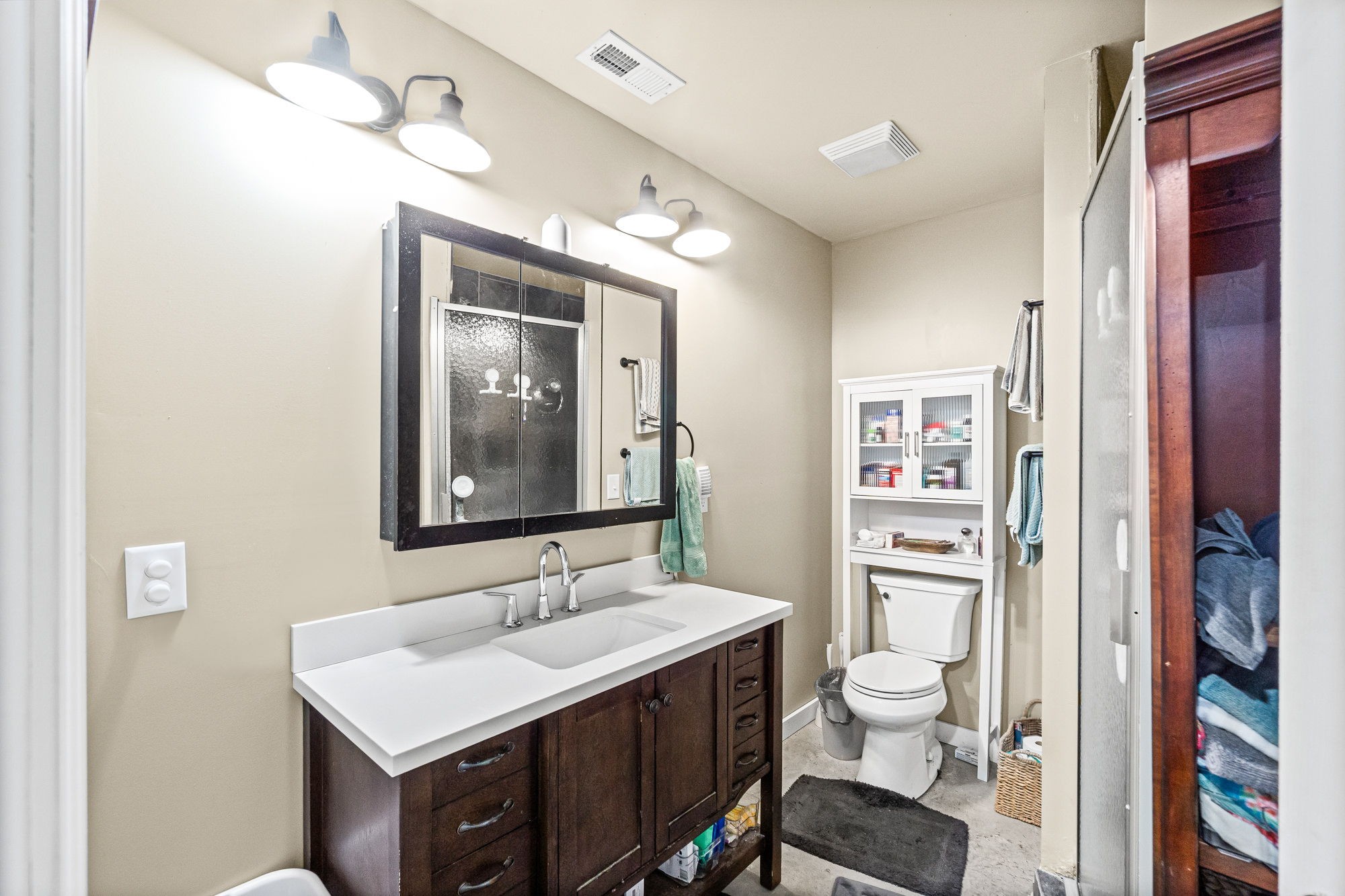 3365 Pea Ridge Road Liberty, TN 37095 - Photo 8 of 24 a bathroom with a sink vanity granite and toilet