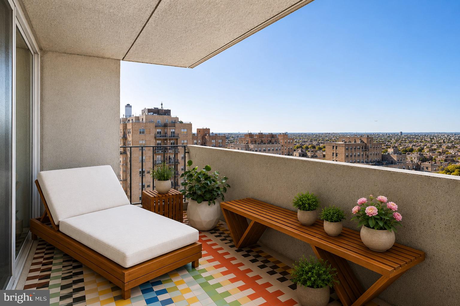 224-30 West Rittenhouse Square, Unit 2311 Philadelphia, PA 19103 - Photo 18 of 43 Living room Balcony (virtually staged)