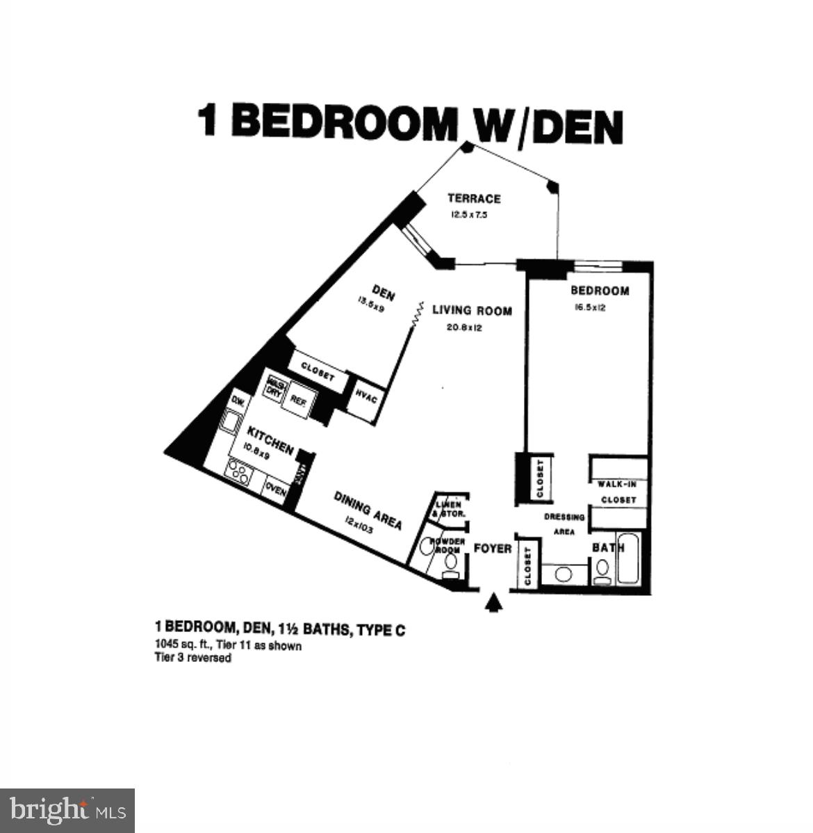 5904 Mt Eagle Drive, Unit 903 Alexandria, VA 22303 - Photo 45 of 45 Model C Floor Plan (reversed)