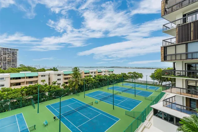 a view of an ocean and mountain