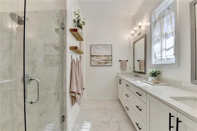 a bathroom with a shower