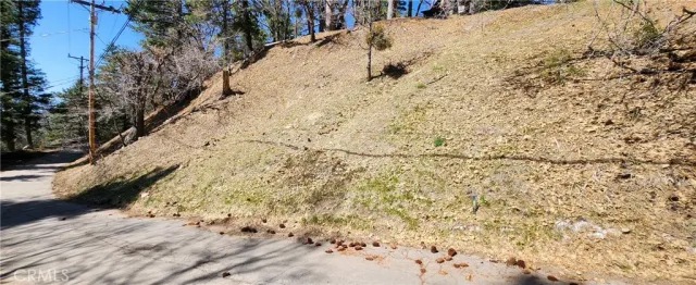 a view of wooden fence and trees