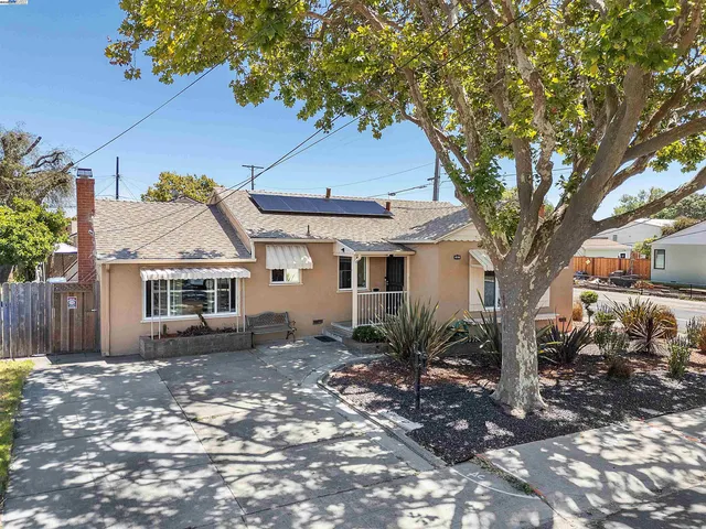 a view of a house with a tree in the yard