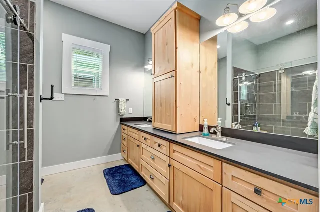 a bathroom with a shower