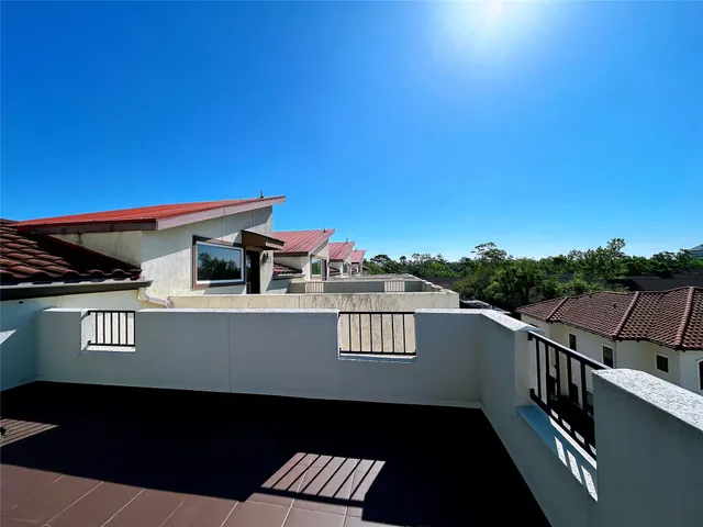 a view of a city from a balcony