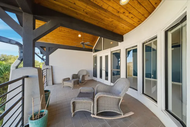 a outdoor living space with furniture