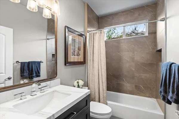 a view of a golf course with a garden