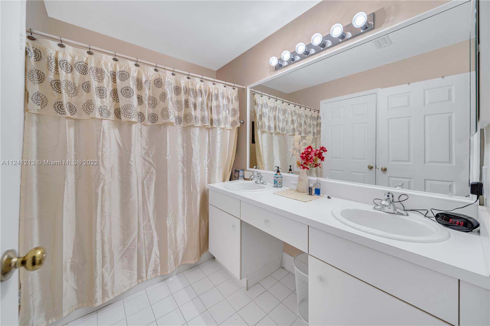 14202 Southwest 151st Court Miami, FL 33196 - Photo 14 of 23 a bathroom with a double vanity sink and a mirror