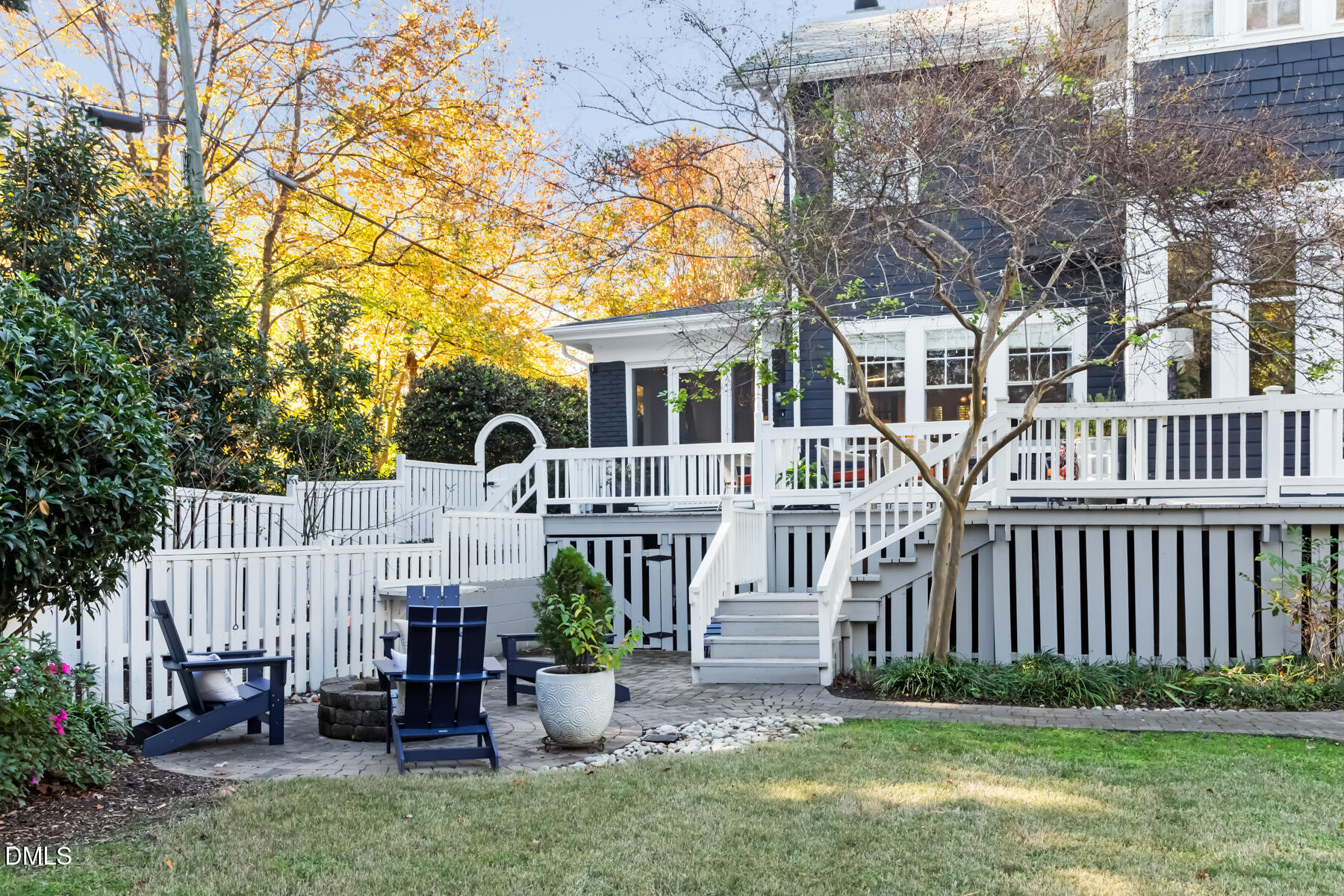 116 Hillcrest Road Raleigh, NC 27605 - Photo 33 of 34 a front view of a house with garden and deck