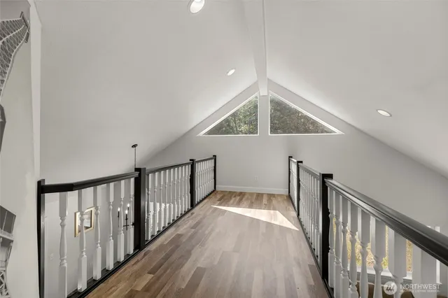 a view of hallway with stairs