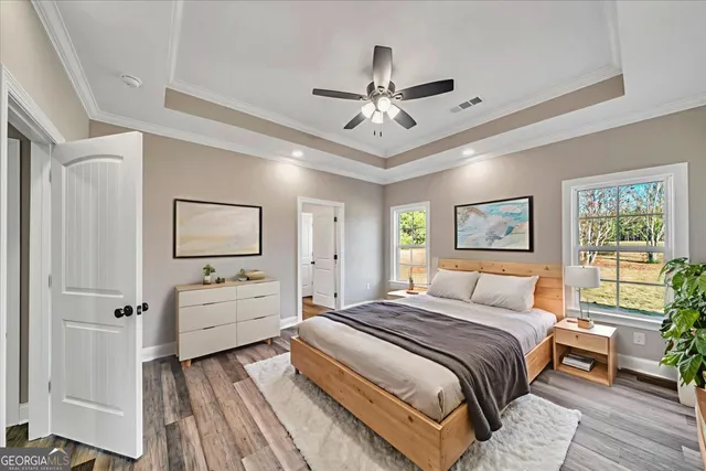 a view of kitchen and wooden floor