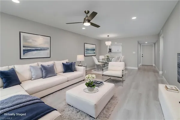 a living room with furniture