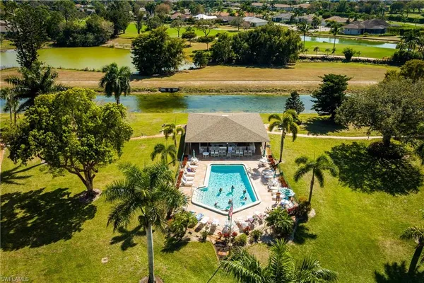 a view of a lake with a house