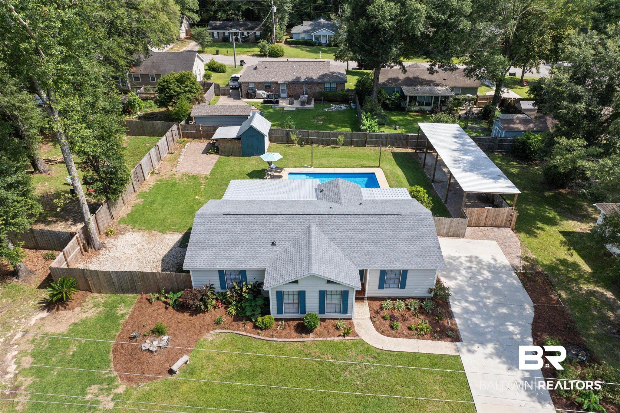 123 Richmond Road Daphne, AL 36526 - Photo 30 of 35 Aerial view of residential area featuring a pool area