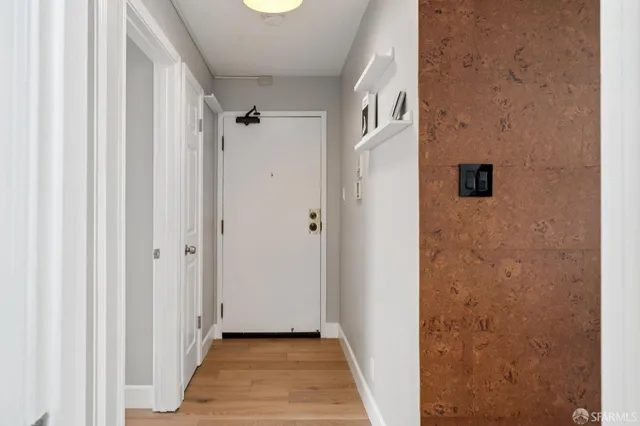 a close up view of door