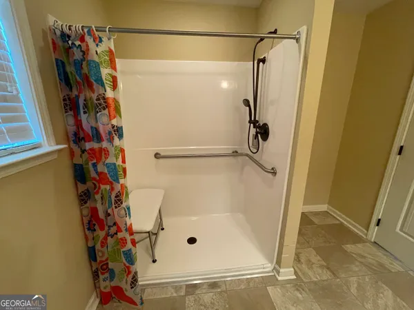 a bathroom with a shower