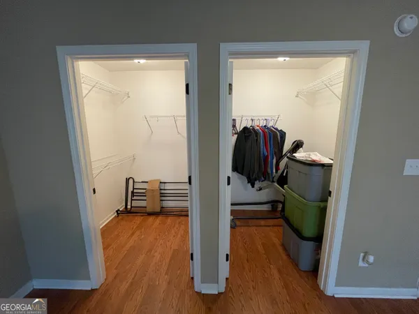 wooden floor and chair in a room