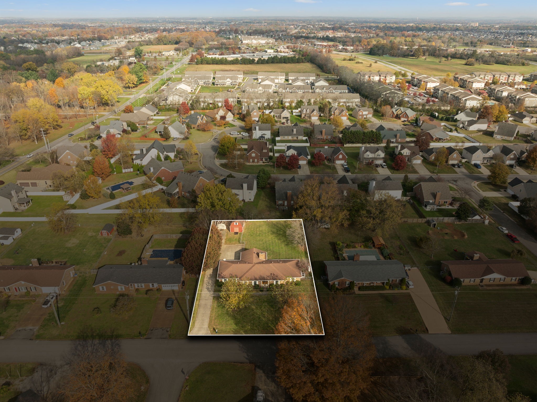 4068 Confederate Road Murfreesboro, TN 37128 - Photo 48 of 53 Drone view of this home! The area inside the box is this home! Rucker Lane is the road on the left!