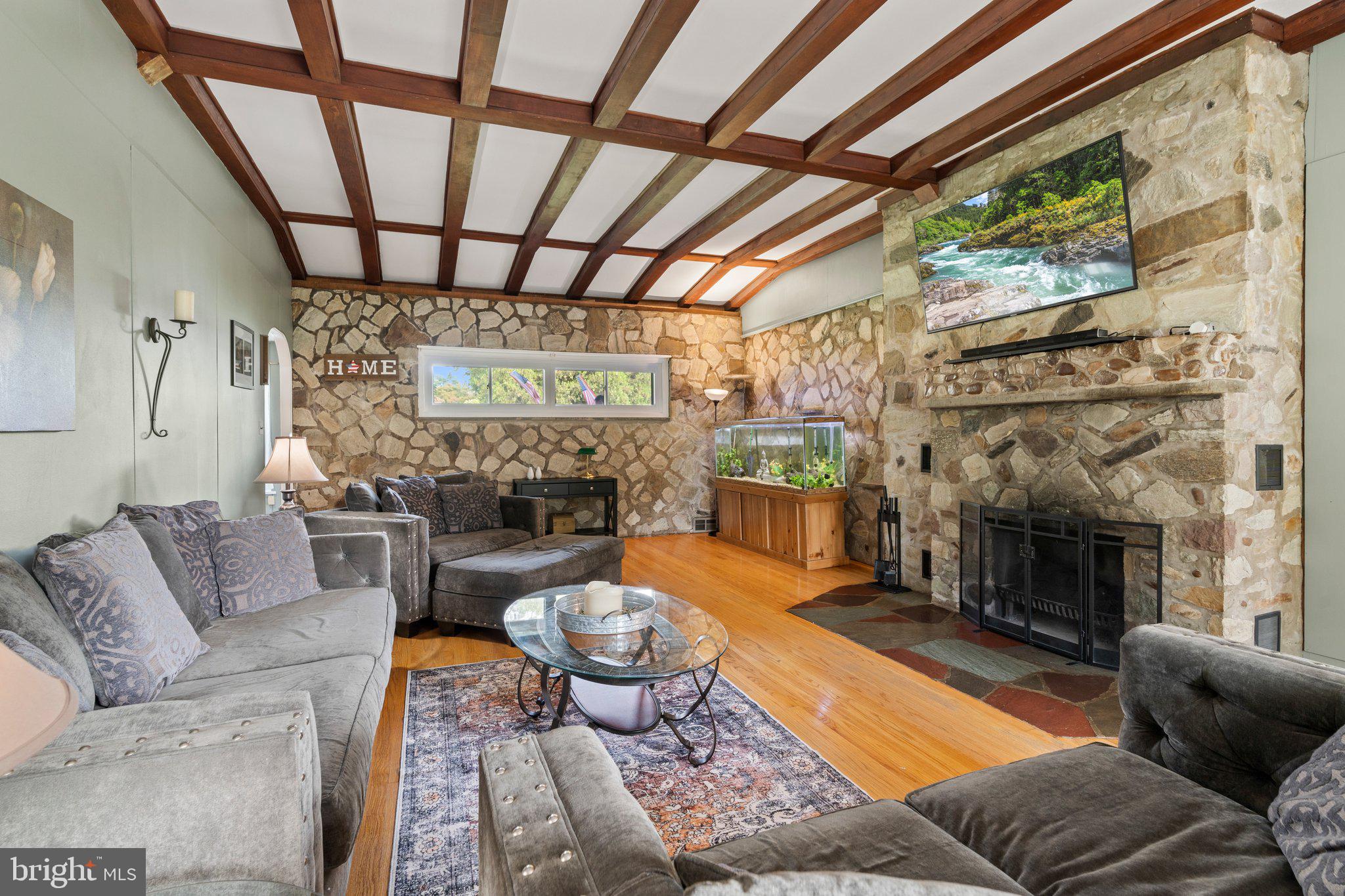 4761 Yates Road Bensalem, PA 19020 - Photo 5 of 37 Stone Fireplace