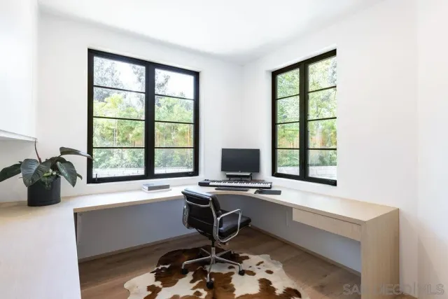 a view of a workspace with a window