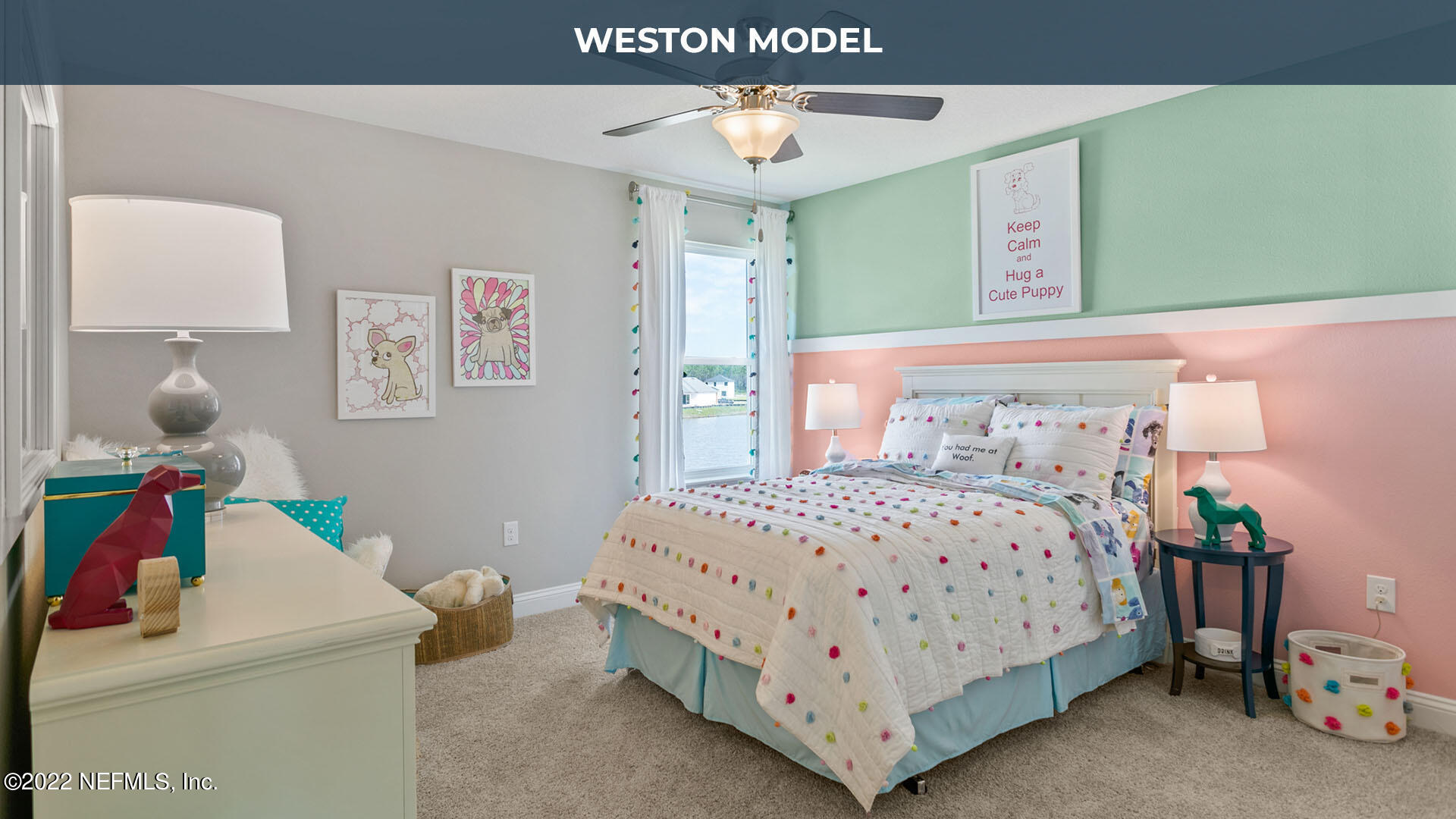 191 Millerstone Drive St. Augustine, FL 32092 - Photo 15 of 44 a bedroom with a bed and a chandelier