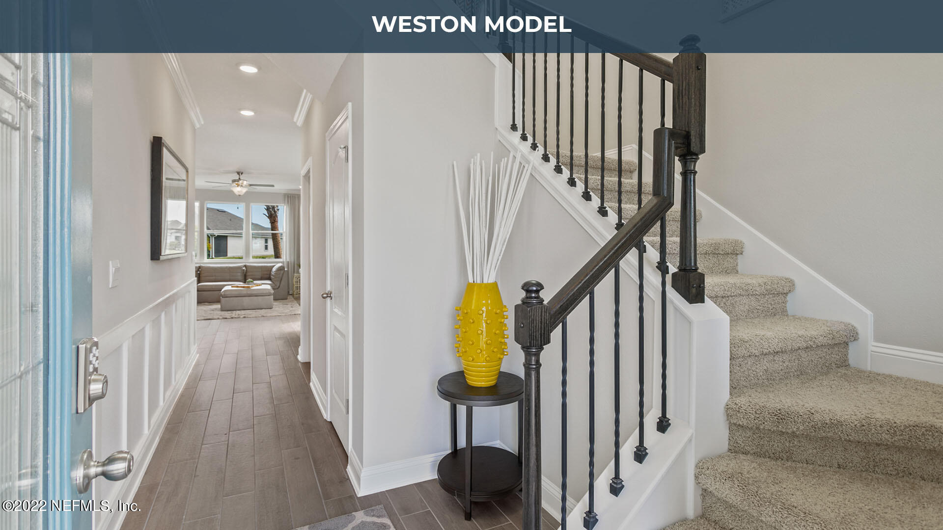 191 Millerstone Drive St. Augustine, FL 32092 - Photo 4 of 44 a view of hallway with wooden floor and stairs