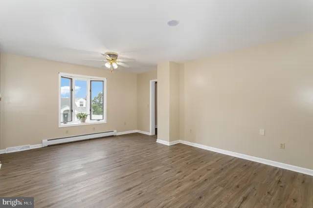 an empty room with a window