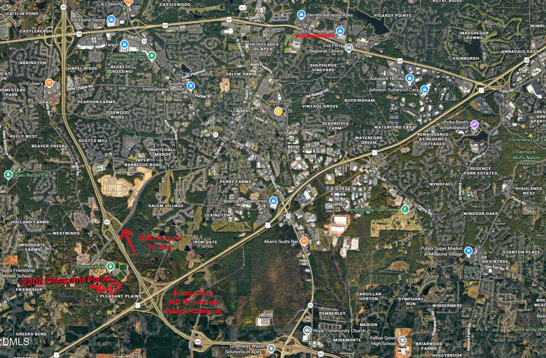 3208 Pleasant Plains Road Apex, NC 27502 - Photo 100 of 100 3208 Pleasan Plains Map