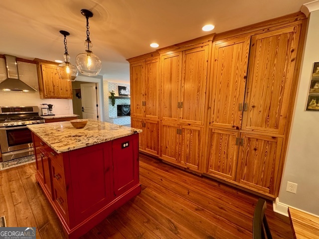 360 Morgan Mill Road Brooks, GA 30205 - Photo 11 of 87 a kitchen with granite countertop wooden cabinets and a stove