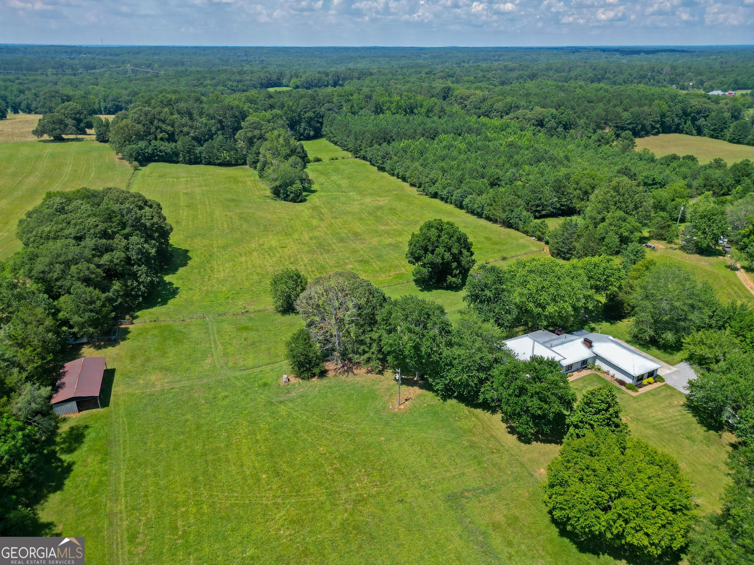 360 Morgan Mill Road Brooks, GA 30205 - Photo 85 of 87 a view of a garden with lawn chairs and large trees