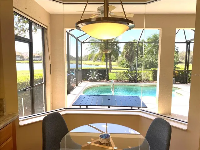 a view of a bathtub in a room