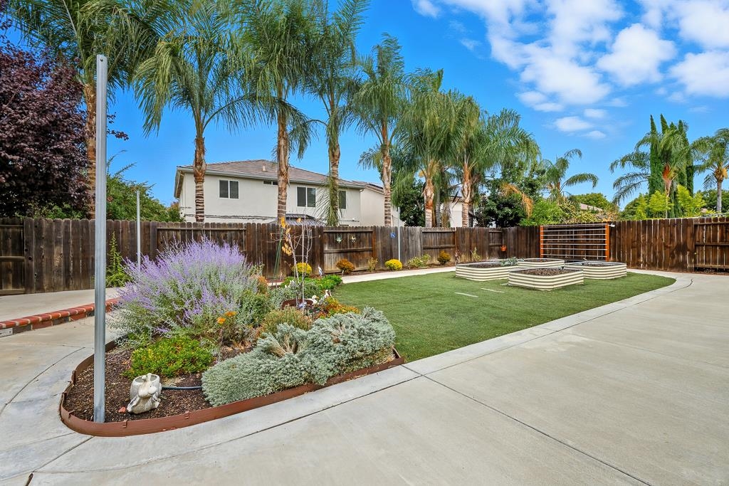 1413 Angus Street Patterson, CA 95363 - Photo 44 of 60 a view of a garden with palm trees