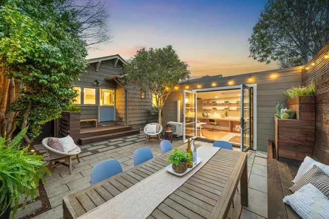 a outdoor space with furniture