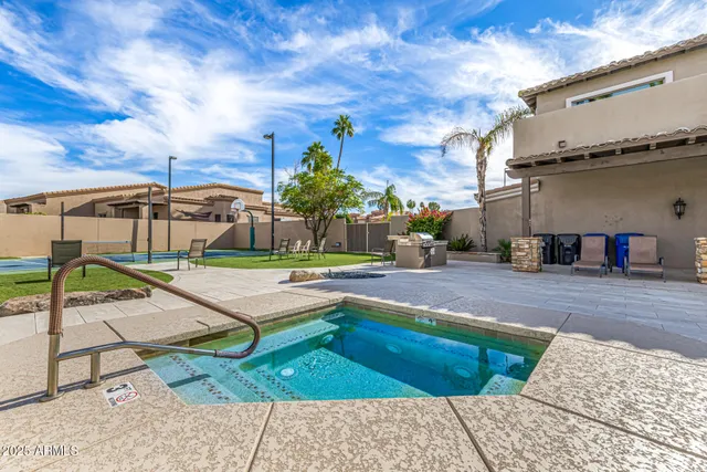 a view of a golf course with a big yard