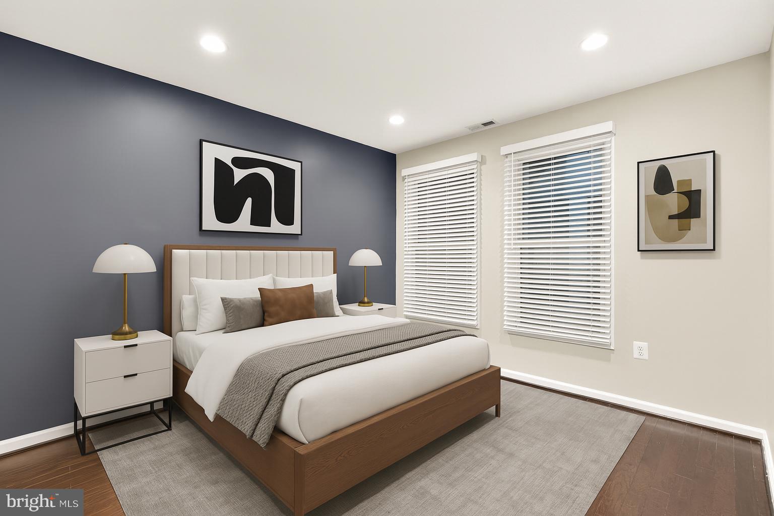 1845 Kalorama Road Northwest, Unit 1 Washington, DC 20009 - Photo 18 of 39 a bedroom with a bed and a large mirror