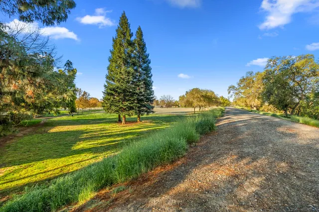 a view of a golf course with a lake