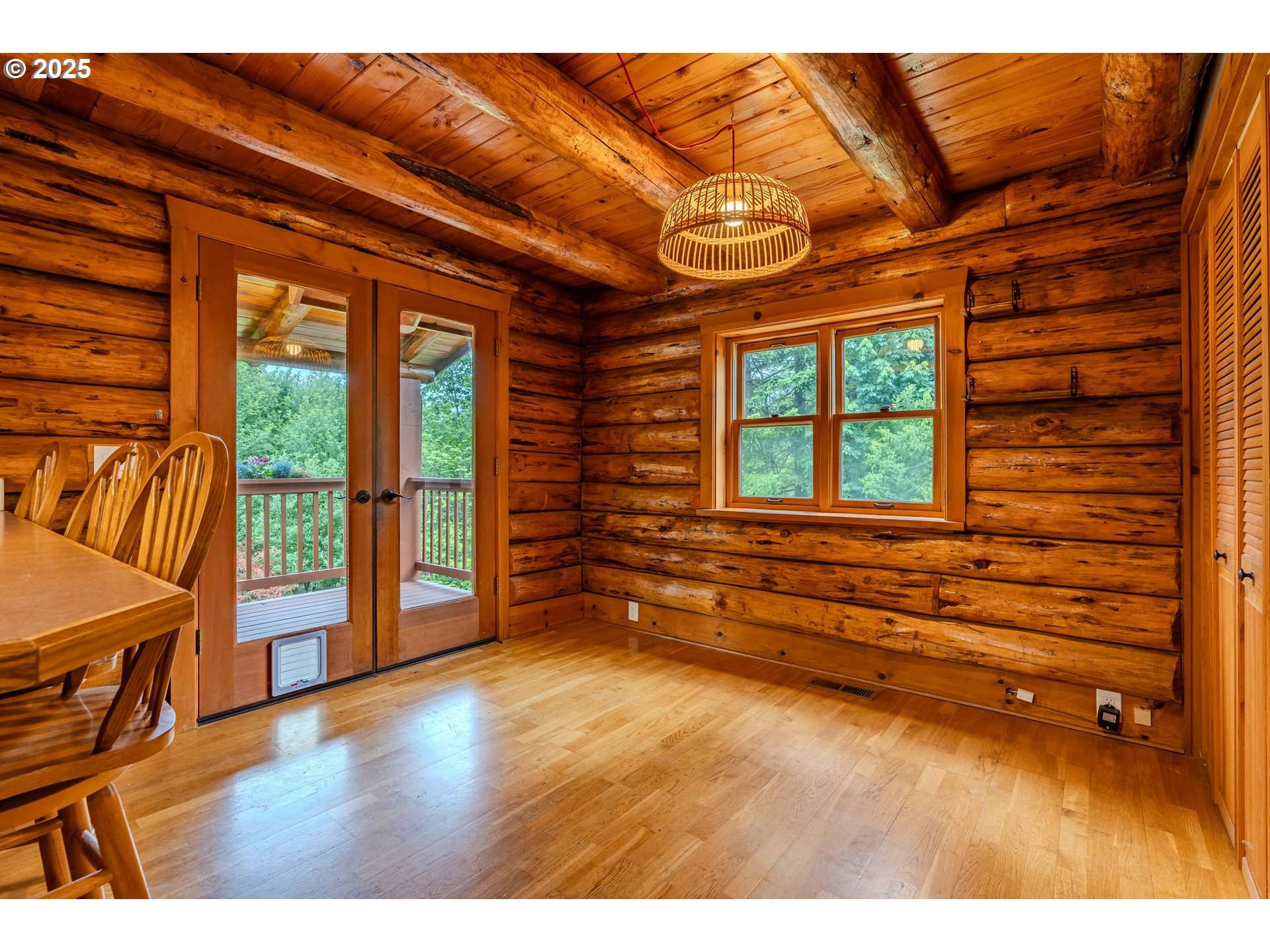 43144 Southeast Deverell Road Corbett, OR 97019 - Photo 15 of 48 a view of a hardwood & staircase in the kitchen