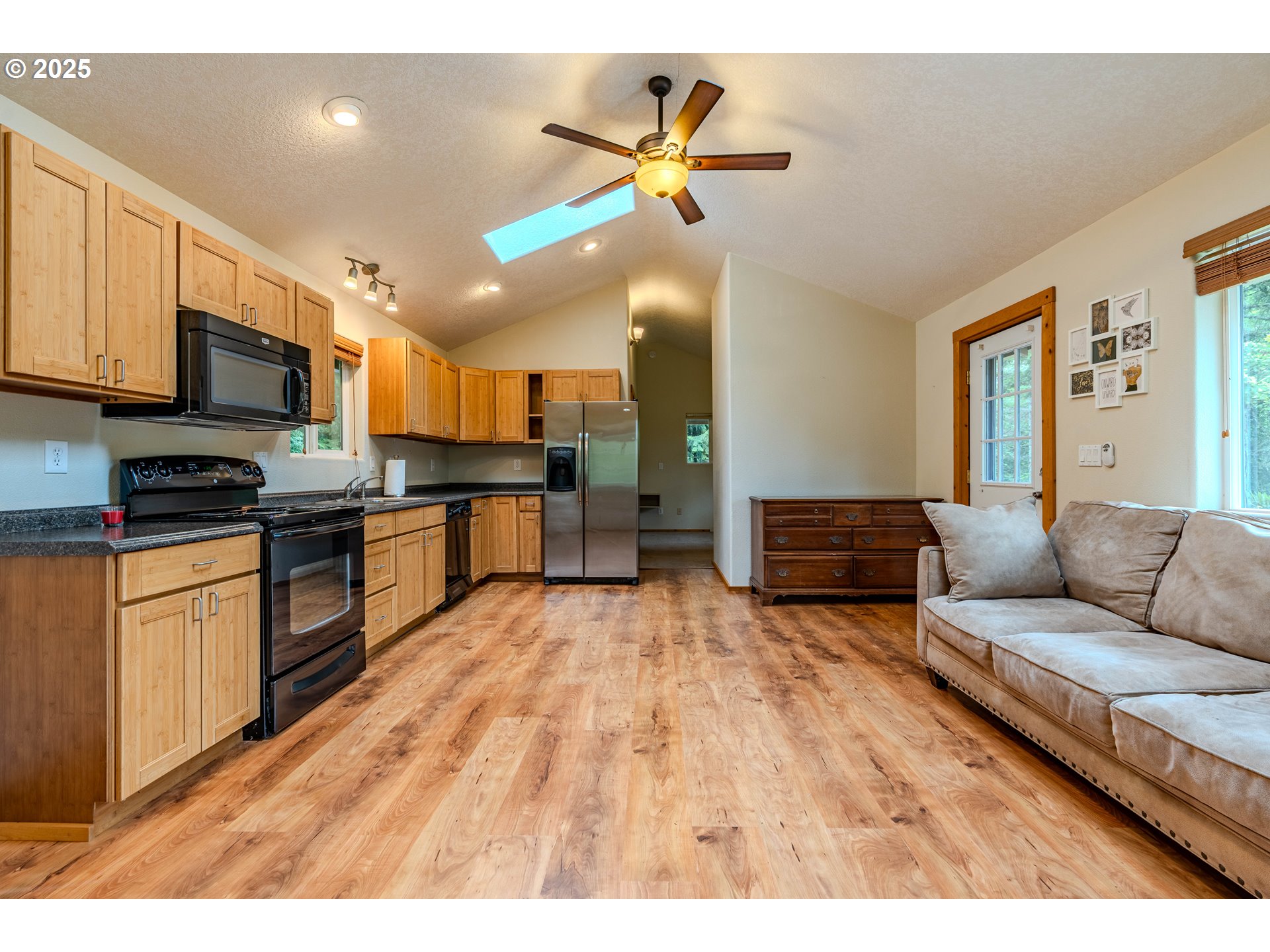 43144 Southeast Deverell Road Corbett, OR 97019 - Photo 41 of 48 a living room with stainless steel appliances furniture and a kitchen view