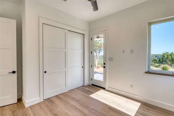 a view of porch with a tv