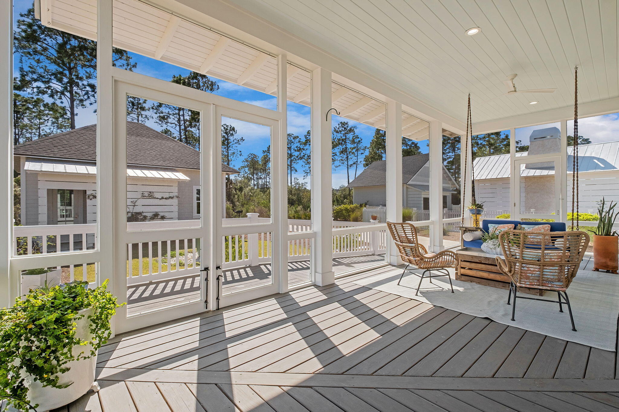 194 Sawbuck Dr Inlet Beach Inlet Beach, FL 32461 - Photo 27 of 38 a balcony with furniture and wooden floor