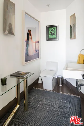 a living room with a couch and a table