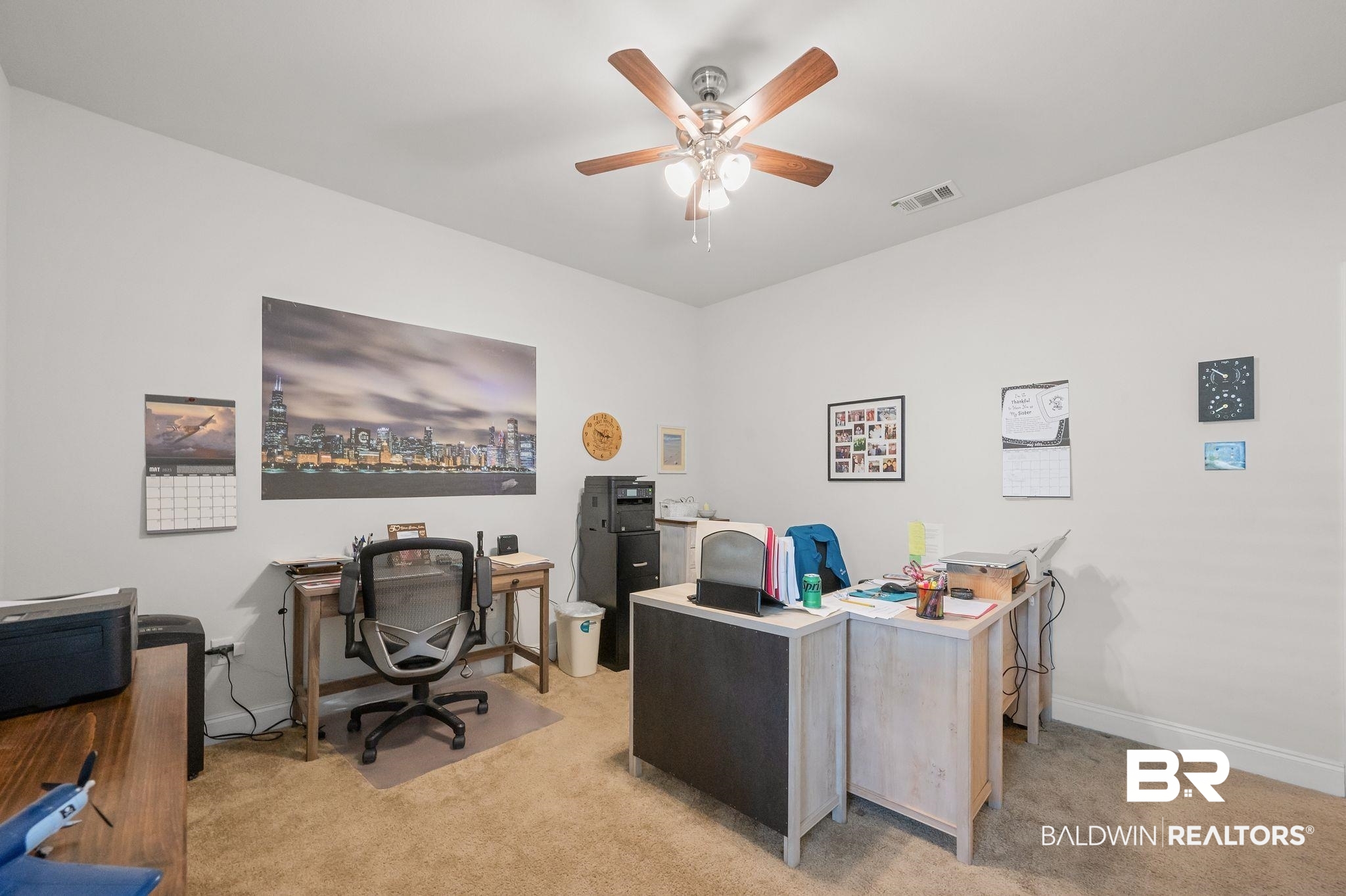 1165 Stella Road Foley, AL 36535 - Photo 27 of 42 Office area featuring light colored carpet, a ceiling fan, and baseboards