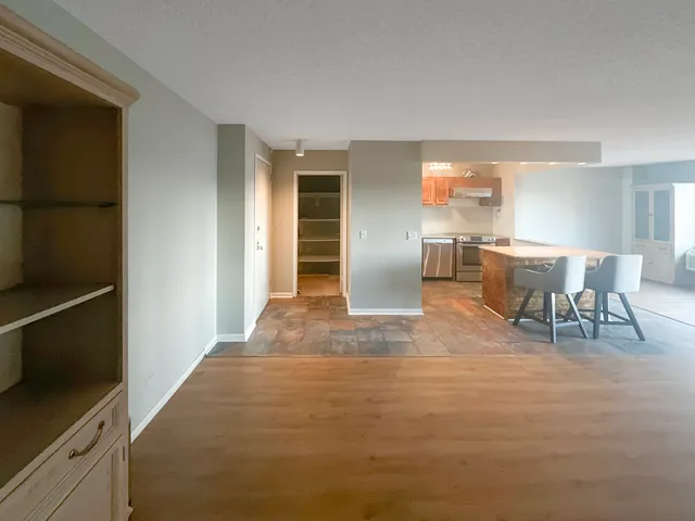 a view of a dining area with furniture