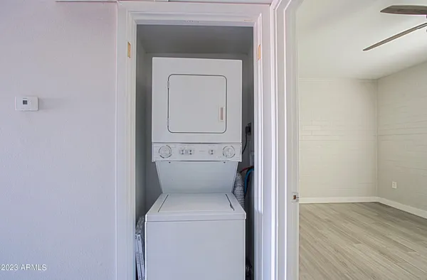 a utility room with a washer and dryer