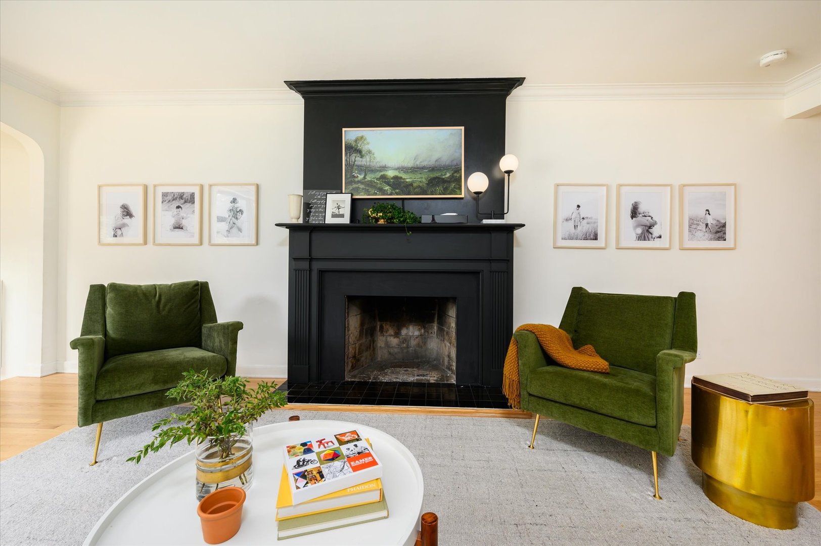 277 Olmsted Road Riverside, IL 60546 - Photo 5 of 34 a living room with furniture and a fireplace