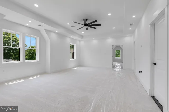a view of an empty walk in closet