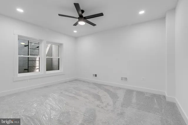 an empty room with an entryway