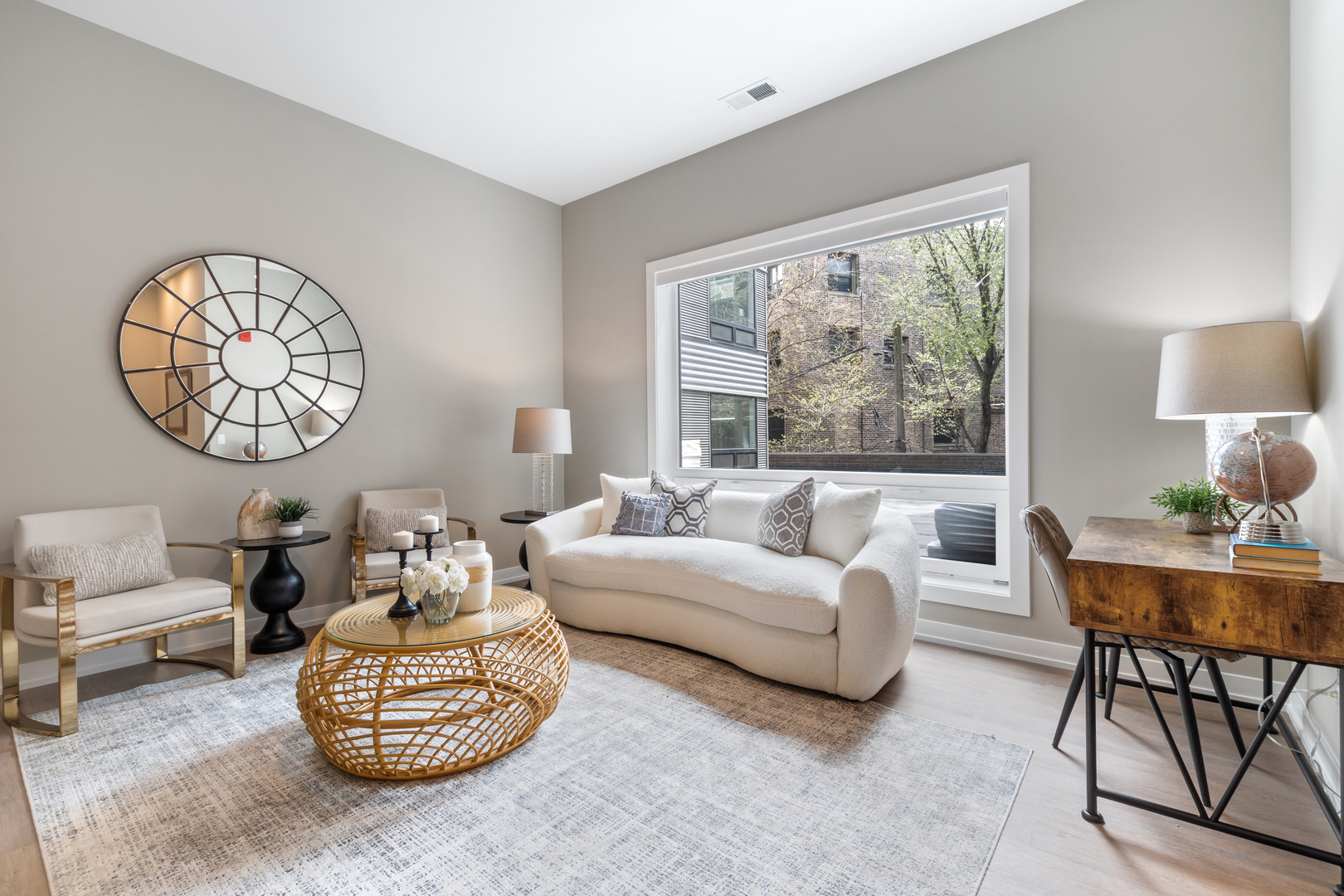 3217 North Clark Street, Unit 504 Chicago, IL 60657 - Photo 7 of 28 a living room with furniture a table and a large window