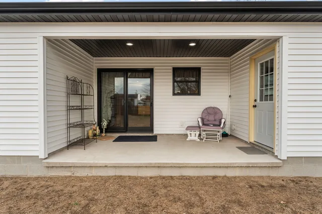 a backyard of a house with lots of green space