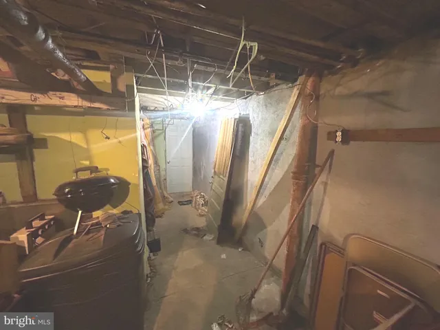 a bathroom with a glass door shower